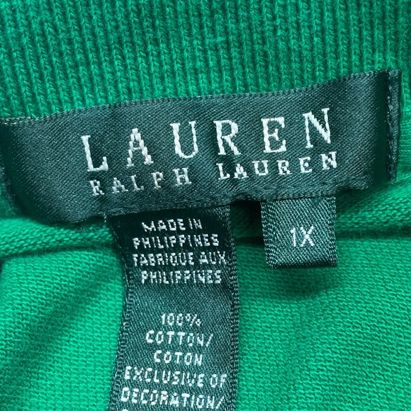 Women’s Lauren Ralph Lauren Polo Shirt Top Size 1X Green Short Sleeve - Picture 4 of 4